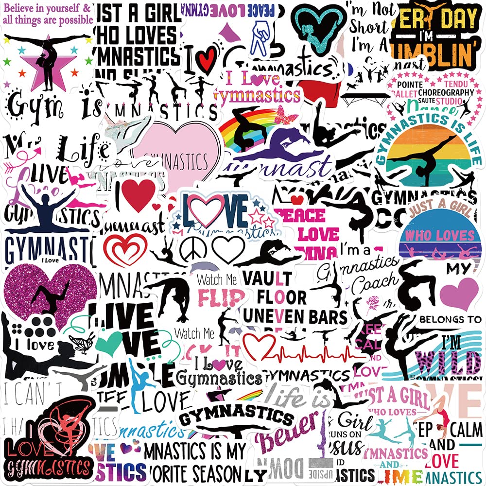 52PCS Dancing Stickers,Water Bottles Laptop Car Decal - Perfect Dancer Gifts for Girls and Teenagers