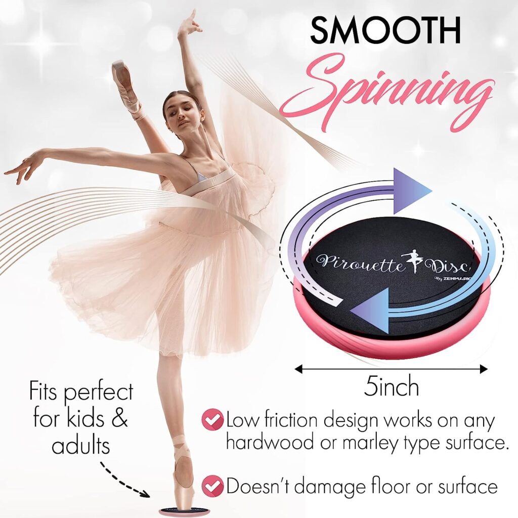 Ballet Pirouette Disc for Dancers - Portable Turn Disc for Dancing on Releve, Gymnastics and Ice Skaters - for Better Pirouette Technique, Releve, Turns and Dance Spinning