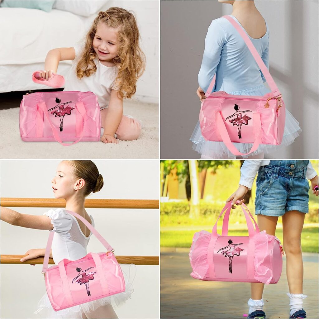 Cute Ballet Dance Bag KidsTutu Dress Dance Bag, Girls Personalized Waterproof Bag Ballerina Duffle Bag