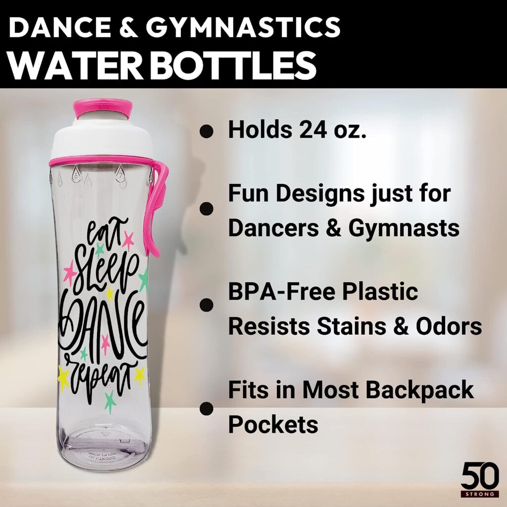 Dance Water Bottle | 24oz BPA-Free Reusable Water Bottles with Chug Cap  Carry Loop | Perfect Dancer Gifts for Christmas, Birthday  School | Great Gift for Dance Recital, Girls, Boys,  Teacher