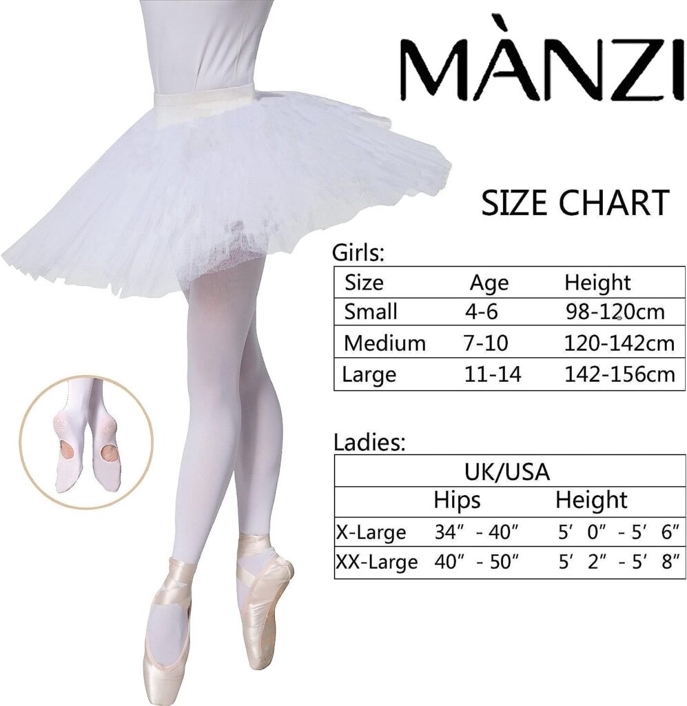 MANZI 1-3 Pairs Womens Girls Dance Tights Convertible Transition Ballet Tights 40D