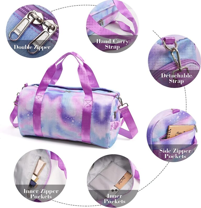 RUGICI Dance Bag for Girls Kids Travel Duffel Bags Waterproof Sports Gym Bag for Women, Tie-dye Teen Overnight Duffel Bag with Shoe Compartment Ballet Small Gym Bag Review