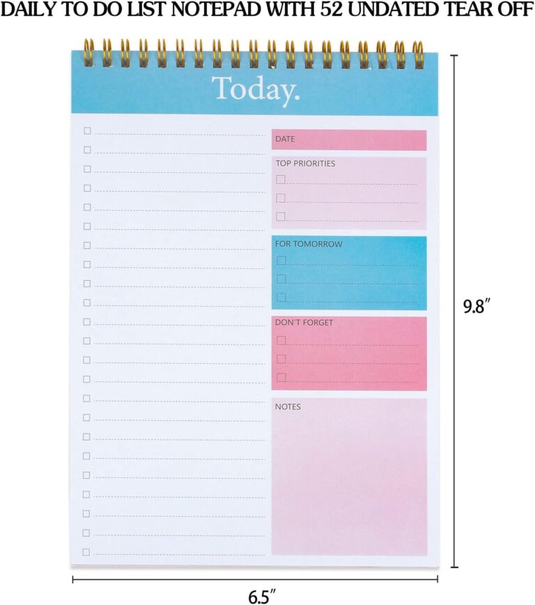 To Do List Notepad – Daily Planner Notepad Undated 52 Sheets Tear Off Review