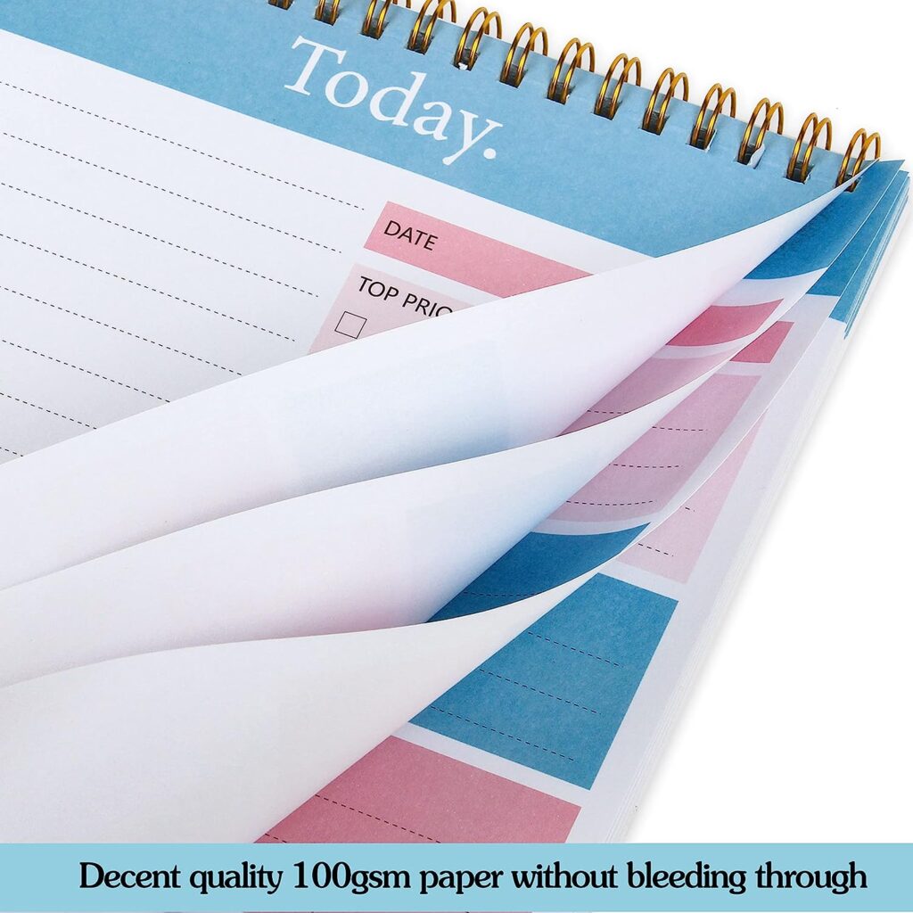 To Do List Notepad - Daily Planner Notepad Undated 52 Sheets Tear Off, 6.5 x 9.8 Checklist Productivity Organizer with Hourly Schedule for Tasks