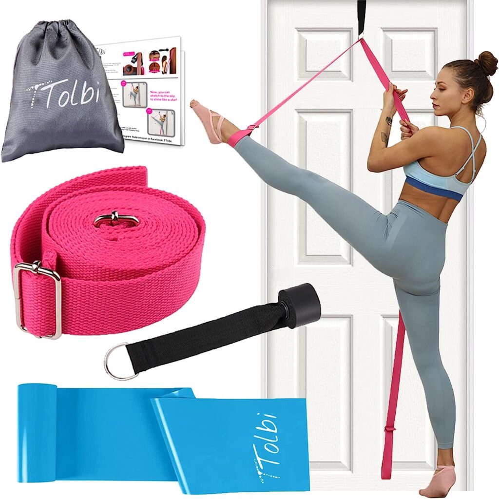 TTolbi Door Leg Stretcher: Stretching with Leg Flexibility Trainer, Dance Equipment : Splits Trainer Bands for Stretching in Ballet, Cheerleading, Gymnastics, Cheer Stuff, Door Stretch Strap