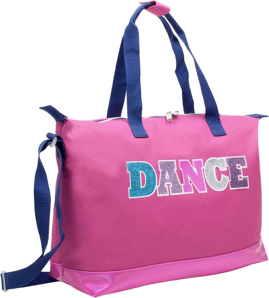 Over the Shoulder Dance Shoulder Garment Dance Bags for Girls, Teen Dancers, Costumes, Boys 14â Glitter Dance Workout Bag (Dance 1)